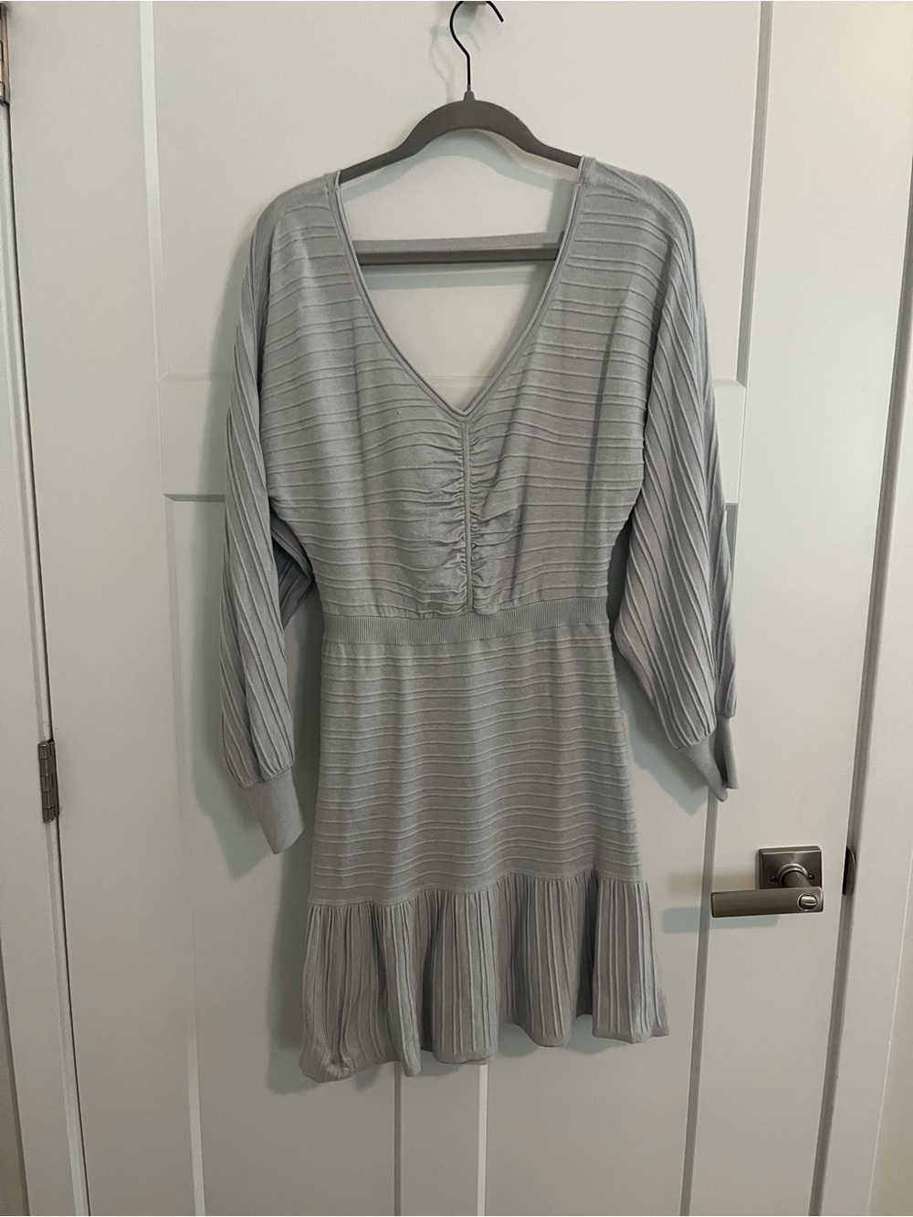 Daily Practice Anthropologie V-Neck Long Sleeve Ruffle Hem Dress